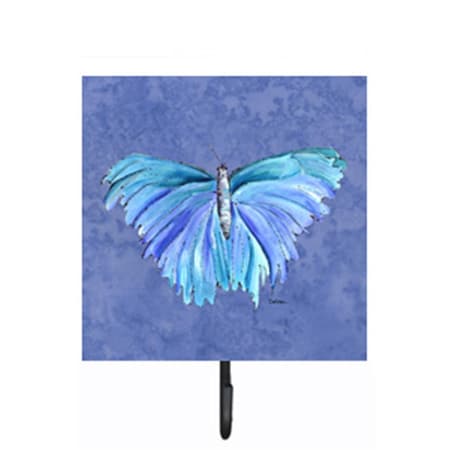 Jensendistributionservices Butterfly on Slate Blue Leash Or Key Holder MI1707299